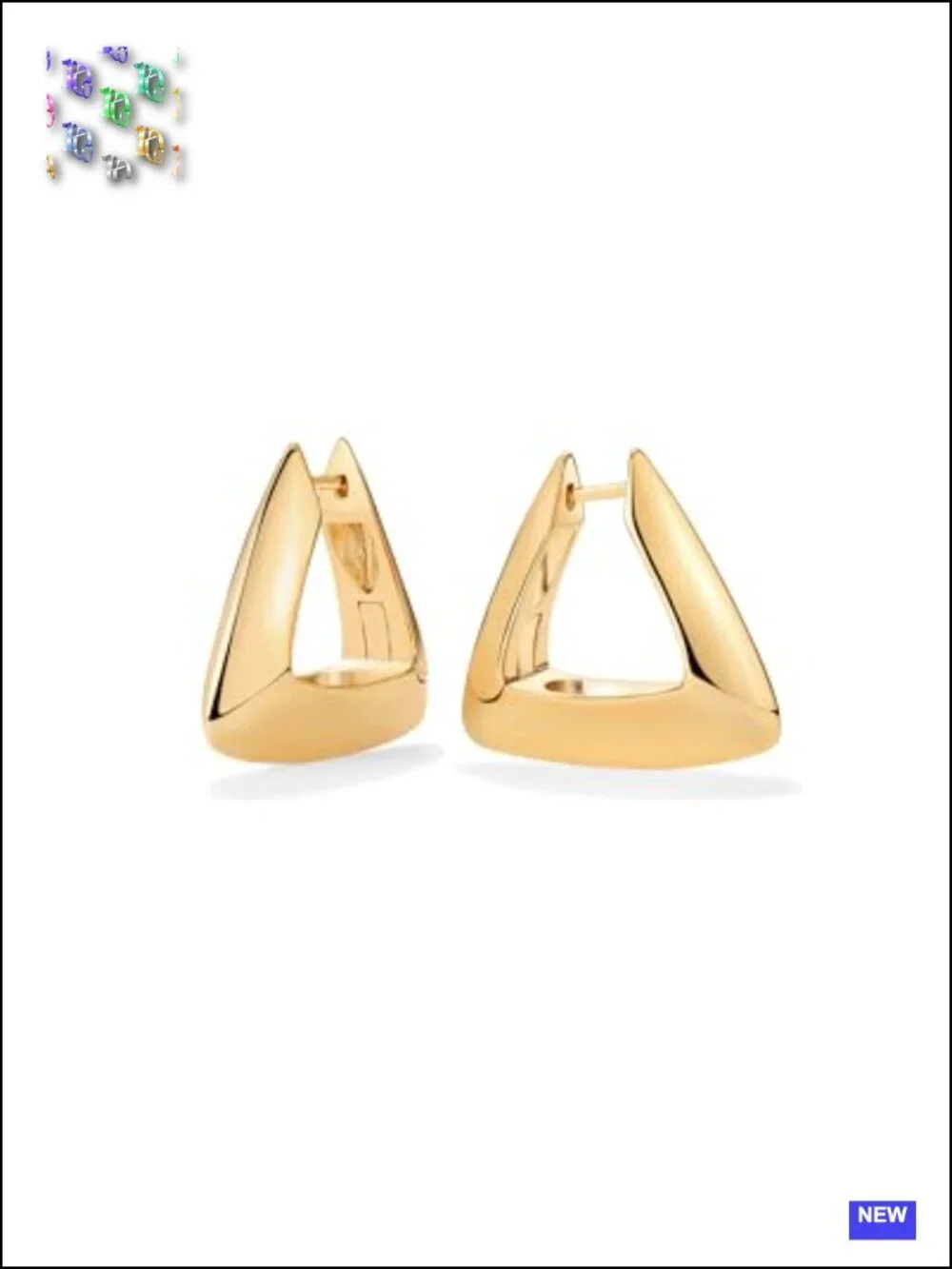 14K Gold Plated 925 Sterling Silver Geometric Hoop Earrings for Women